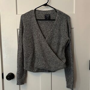Abercrombie & Fitch V-Neck Faux Wrap Sweater